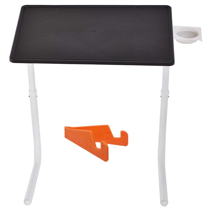 GRAPHITOS Table Multi Purpous Portable and Adjustable Utility Table with Cup Holder for LaptopStudyEating with V Shape Mobile Stand Color May be Vary - Image 1