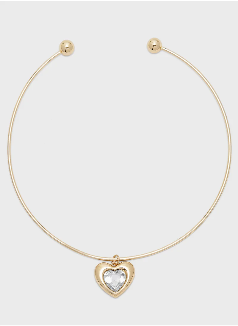 ELLA Heart Pendant Choker Necklace