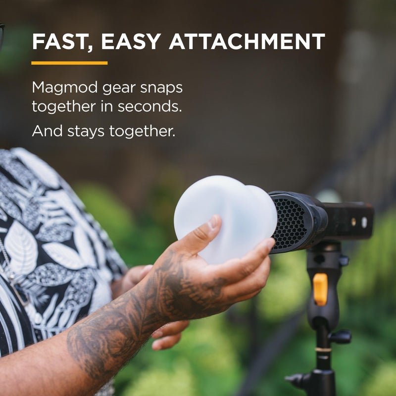 MagMod Starter Flash Diffuser Kit 2, Magnetic Flash Modifier Set for On- and Off-Camera Photography, Includes MagGrip 2, MagGrid 2 and MagSphere 2, Compatible with 99% of All Speedlites - Image 4