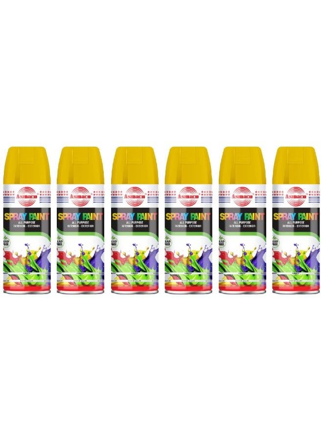 اسماكو بخاخ طلاء - عسلي أصفر - 400 مل - مجموعة 06 قطعة