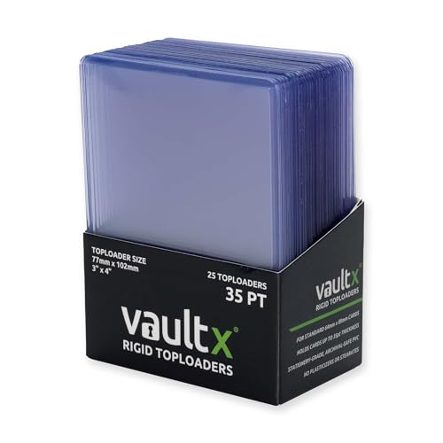 Vault X Toploaders 130pt Trading Cards Premium Extra Thick 3 x 4 Seamless Rigid Card Holders Hard Sleeves Clear Protection for Collectible Card Games Sports TCG 25 Pack - Image 1