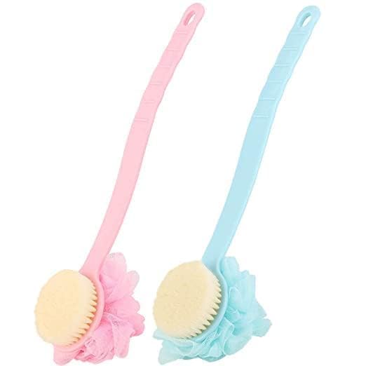 Zerolex 2 in 1 Shower Sponge with Handle, Back Scrubber, Exfoliating Brush, Set of 2 - Image 1