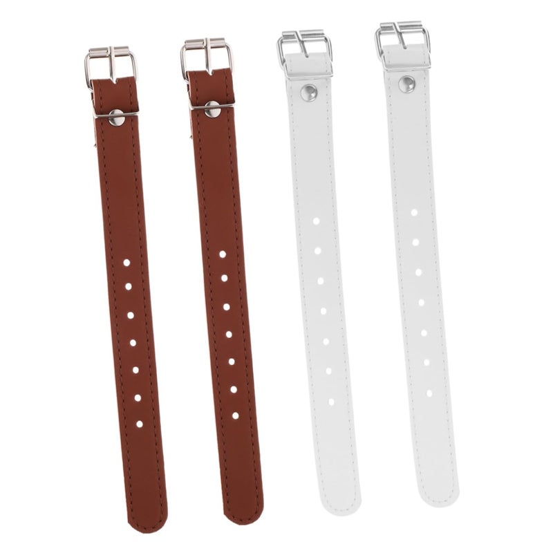 2 Pairs Artificial Leather Bicycle Basket Straps for Secure Front Cargo Attachment - Image 2