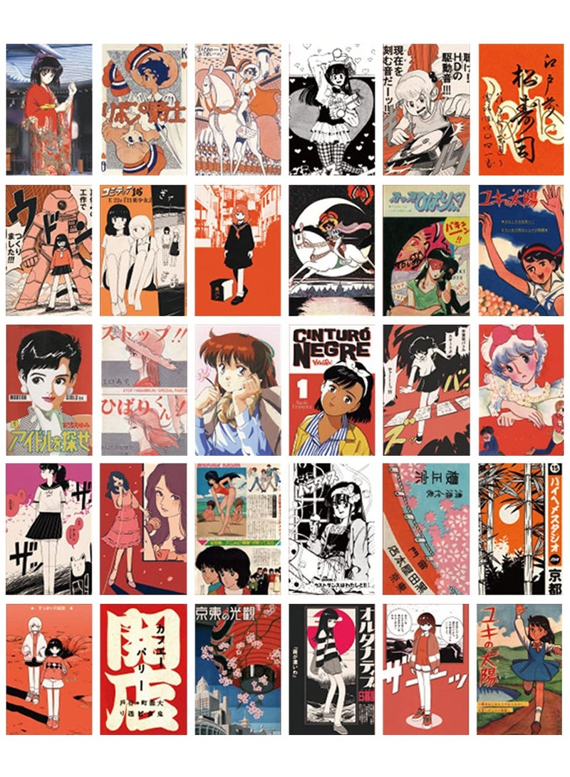 Zikra 30 Postcards Set, Vintage Postcards, Anime Postcards, Japanese Postcards, Sayings and Quotes, Postcards Retro, Friendship, Different Designs, Postcard for Children, Gift for Anime Lovers. - Image 1