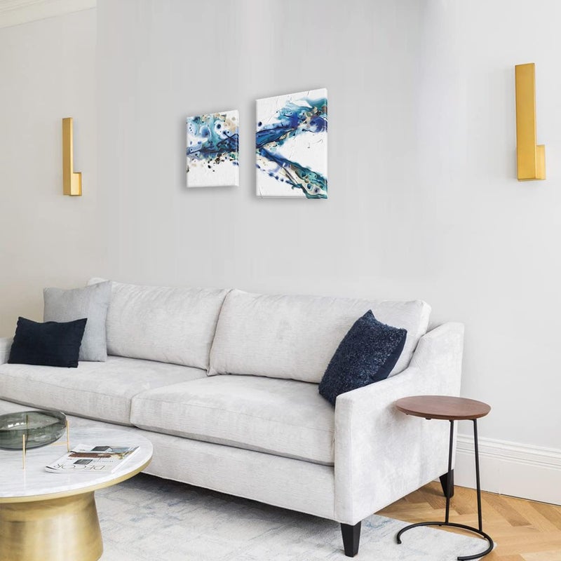 Pigort Blue Flowing Abstract Wall Art - Image 5