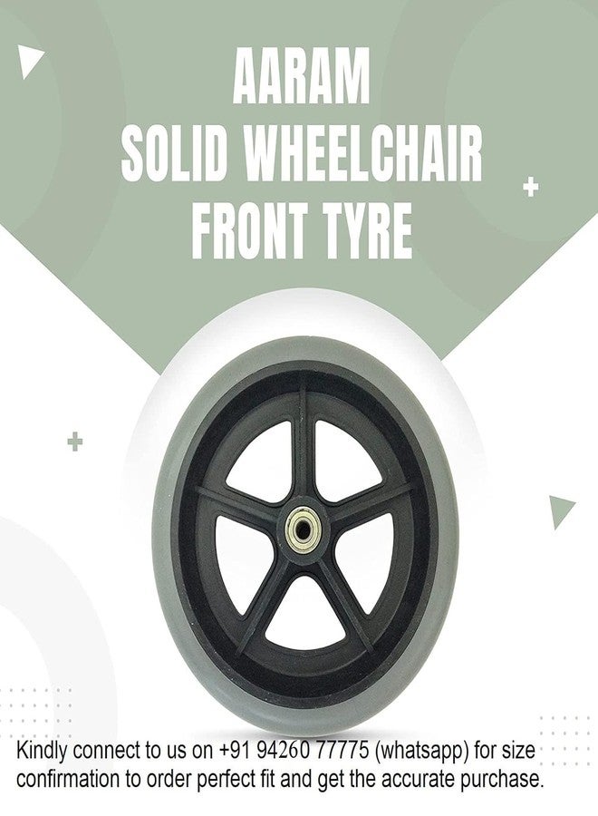Aaram Wheelchair Front Tyre/Castor (200x25) -Set of 2 Pieces for wheelchair power scooters & other mobility products, can be used with 40mm to 70mm fork, adjustable Center thickness per Fork 2 pcs - Image 2