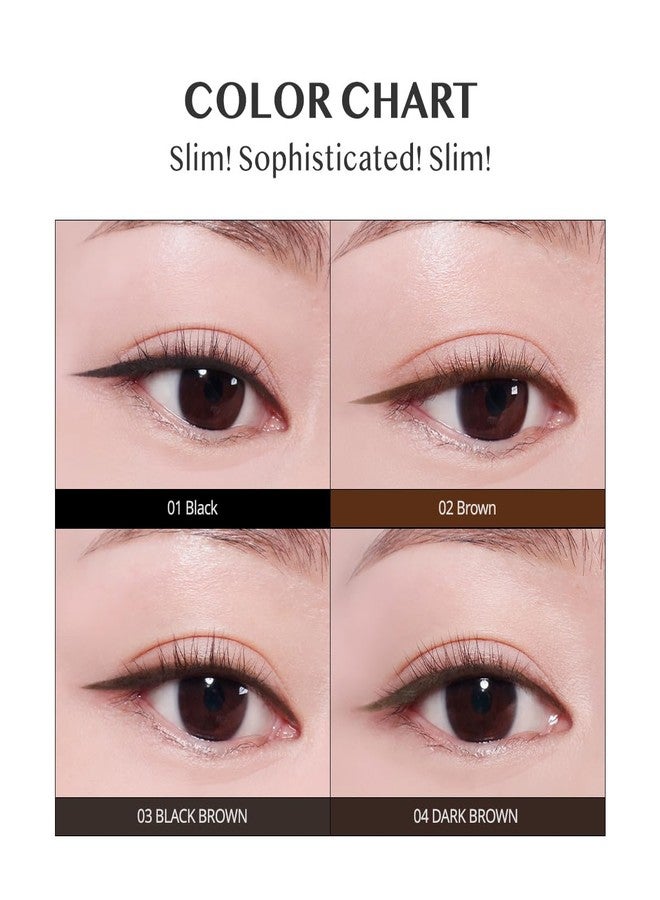 CLIO PROFESSIONAL قلم تحديد العيون المائي CLIO شارب سو سيمبل، قلم عيون، لون غني عالي الصبغة، تطبيق كريمي ناعم، لمسة نهائية غير لامعة تدوم طويلاً (4 ألوان) (04 بني داكن) - Image 5