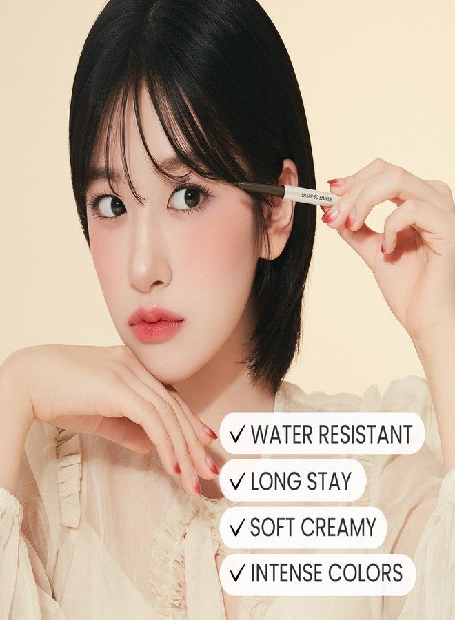 CLIO PROFESSIONAL قلم تحديد العيون المائي CLIO شارب سو سيمبل، قلم عيون، لون غني عالي الصبغة، تطبيق كريمي ناعم، لمسة نهائية غير لامعة تدوم طويلاً (4 ألوان) (04 بني داكن) - Image 2