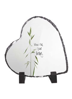 Service Zone Protective Printed Heart Shape Marble Photo Frame for Table Top With Portable Stand When I Fall I Shall Rise 