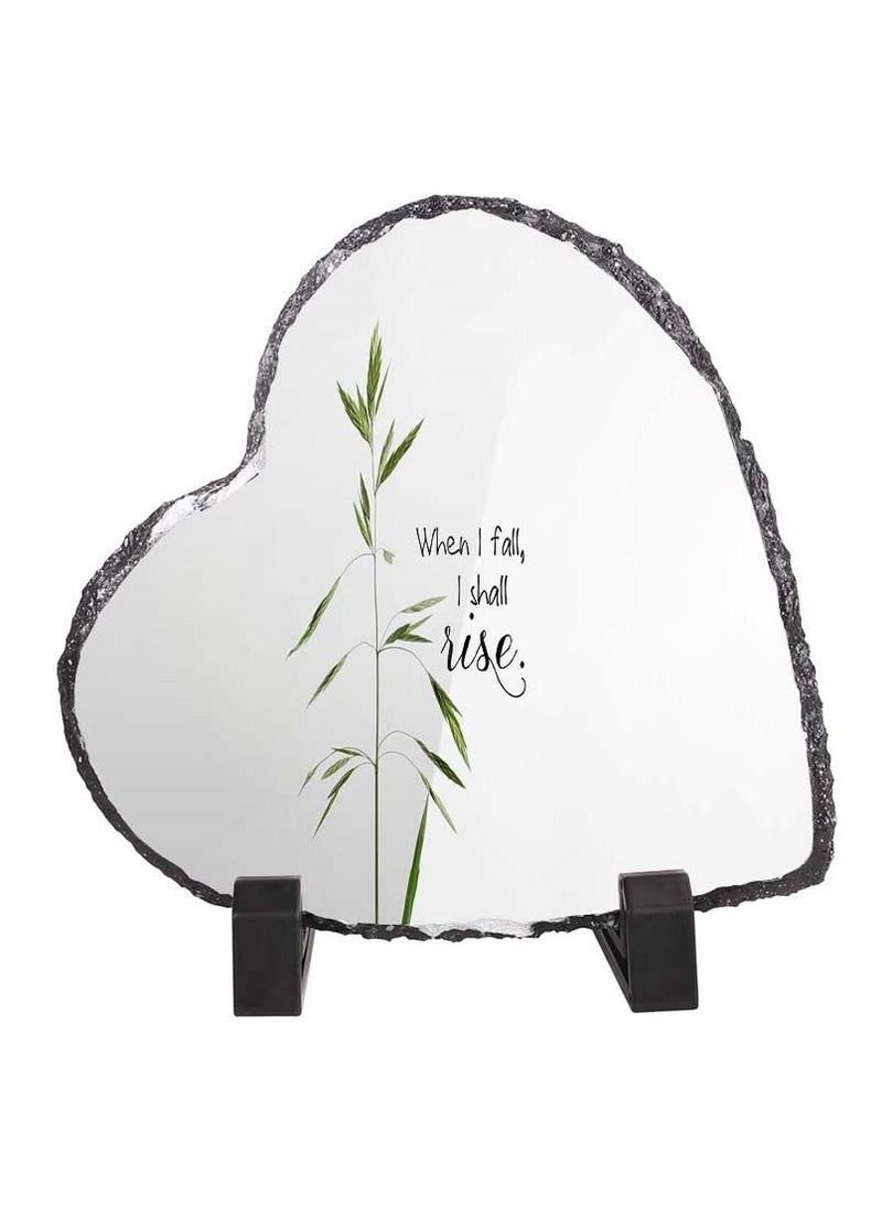 Service Zone - Protective Printed Heart Shape Marble Photo Frame for Table Top With Portable Stand When I Fall I Shall Rise - Image 1