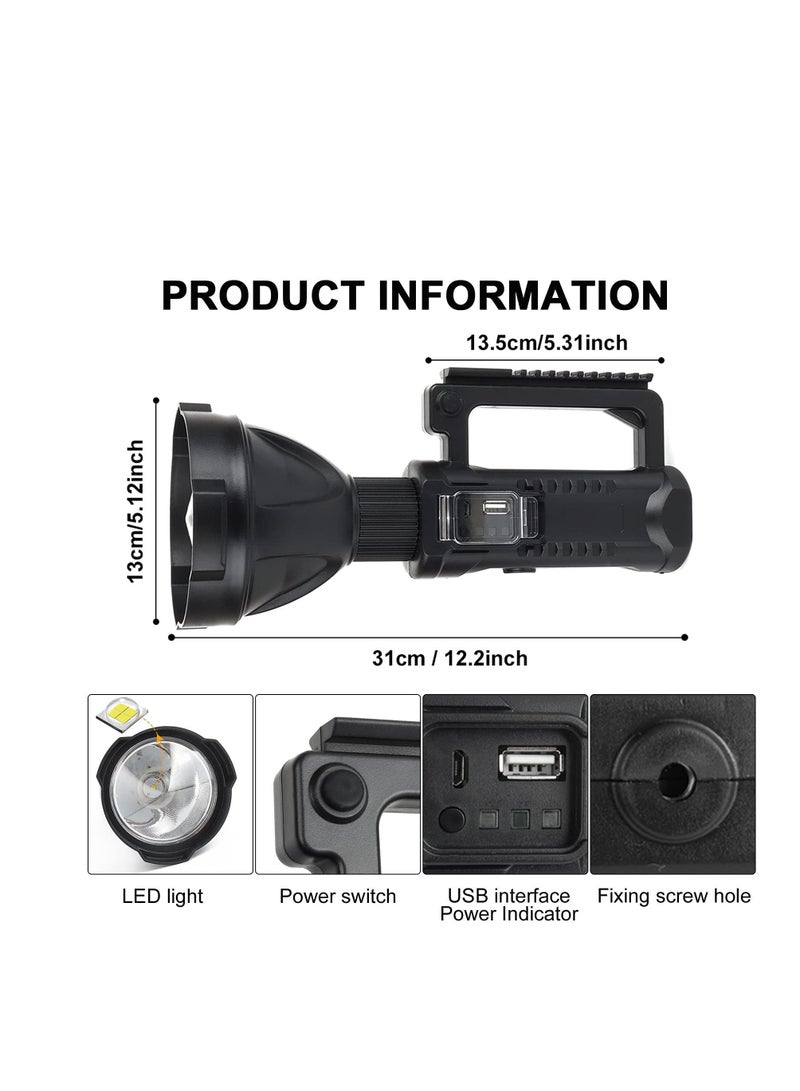 Excefore Rechargeable Handheld Spotlight Flashlight, 90000 High Lumens, Super Bright LED Flashlight for Emergencies, 4 Modes Waterproof Searchlight Spotlight for Fishing, Hunting, Hiking, Camping with Tripod  - Image 5