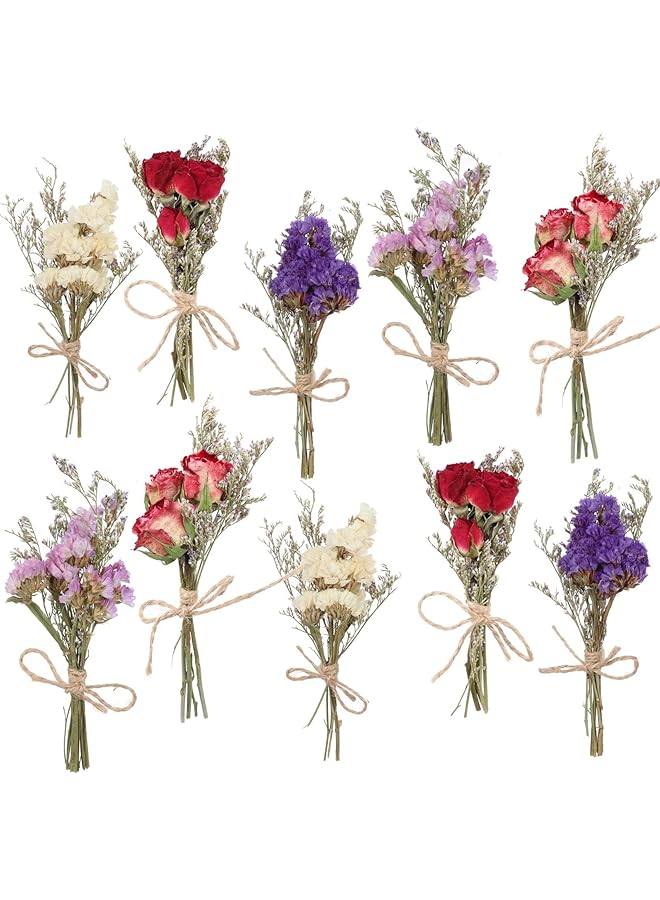 The Bros 10 Pack Dried Flower Forget Me Not Bouquets Natural Dried Flower with Stem Dried Embossing Flower Bundles Artificial Flower Dried for Wedding Table Centerpieces Arrangements Crafts DIY Gift Decor - Image 1