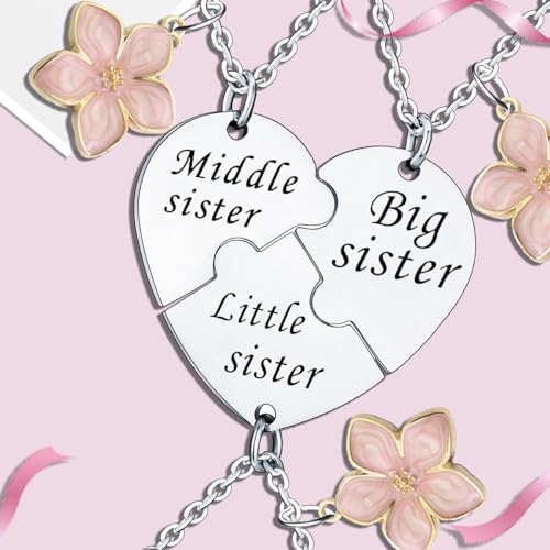 YEEQIN Sister Necklace Set - Matching Necklaces for Sisters (Style 01) - Image 3