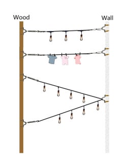 Generic String Light Hanging Kit 200FT Outdoor Light Hanging Kit Globe String Lights Suspension Kit Vinyl Coated 304 Stainless Steel Cable Outdoor Light Guide Wire Outdoor Light Hanging Kit  - Image 4