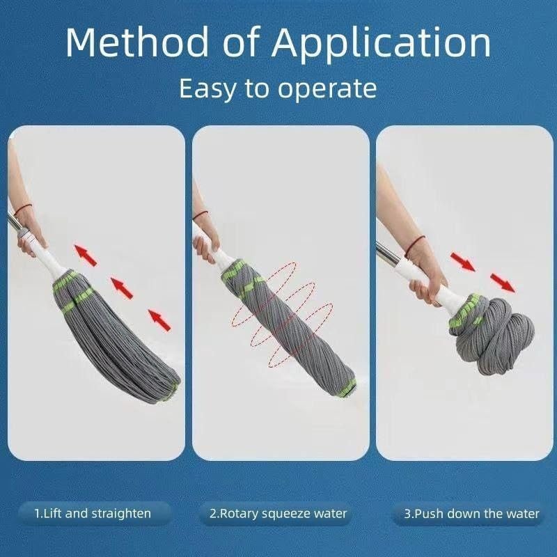 DPISZONE Microfiber Twist Mop for Floor Cleaning Squeeze Twist Mop Stick Durable Dust Mop EasytoUse Floor Cleaner Effective Pocha for Floor Cleaning Microfiber Mop for Hardwood Tile and Laminate - Image 2