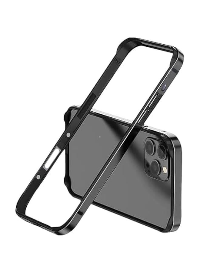 New Aluminum Frame Metal Bumper Frame Slim Hard Case Cover for iPhone16 Pro, Metal Frame with Soft Inner Bumper, Raised Edge Protection (Black, for iPhone16 Pro) - Image 1