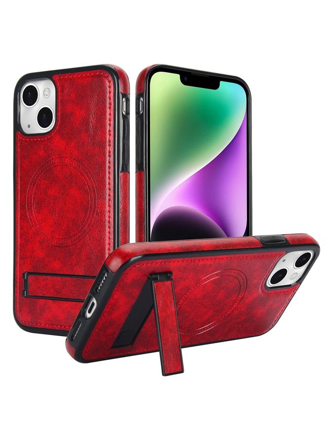 اس-توب جراب هاتف من الجلد بتصميم كلاسيكي مع حامل مغناطيسي غير مرئي لهاتف iPhone 14 من MagSafe - Image 1