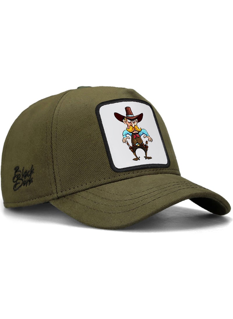 Black Börk BlackBörk V1 Kids Baseball Cowboy - Khaki Kids Hat (Cap) with 58 Code Logo  - Image 1