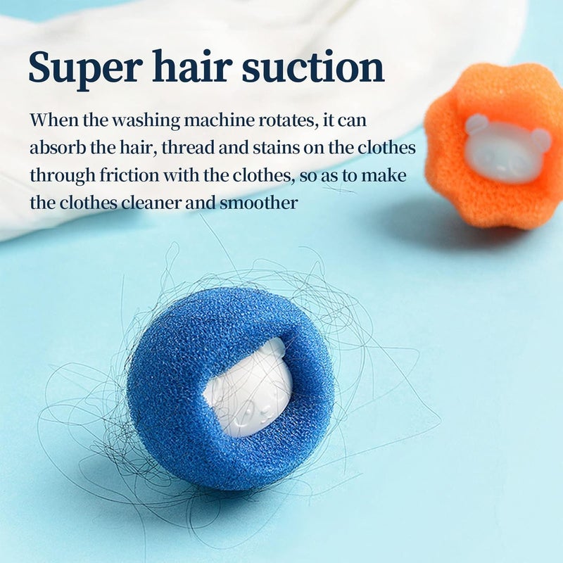 Hair Removal Cleaning Ball Home Hair Removal Sponge Laundry Sticky Artifact Reusable Cotton Puff Ball For Washer Dryer Hair Catcher Dog Cat Pet Hair Remover (6 Pieces) - Image 4