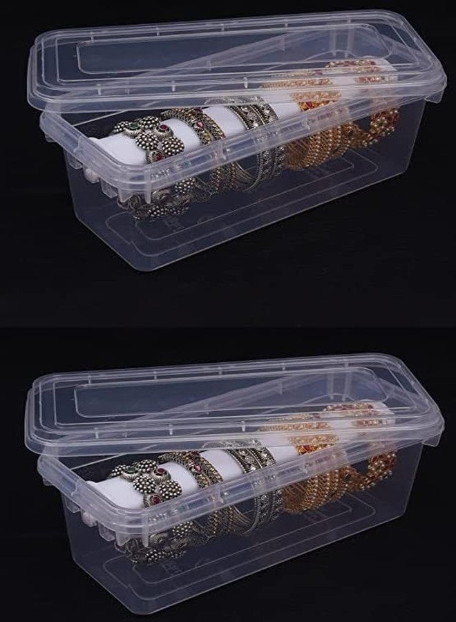 MFN Bangle box for women,Transparent One Rod Bangle Organiser For Bride,Travelling,Cosmatics,Bracelets,Watches Pack of 2 - Image 1