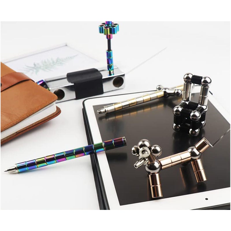Magnetic Pen: Purple Set Deformable Writing & Stress Relieving Finger Gadget - Shape-Shifting Intelligence Toy for Kids 12+, Brain Workers & Desktop Decoration - Image 4
