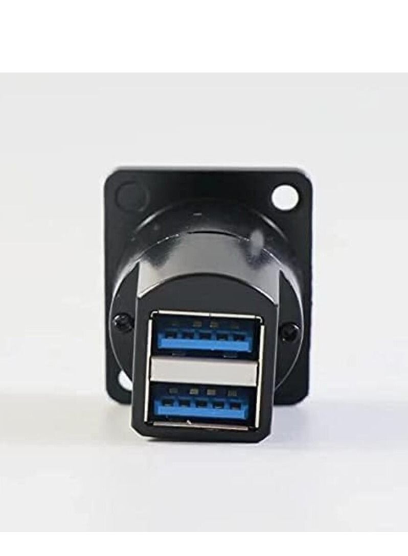 DKURVE® 2 Ports USB 3.0 Panel Mount Female to Female Coupler Adapter Data Transfer Aviation Connectors for Audio Video - Image 2