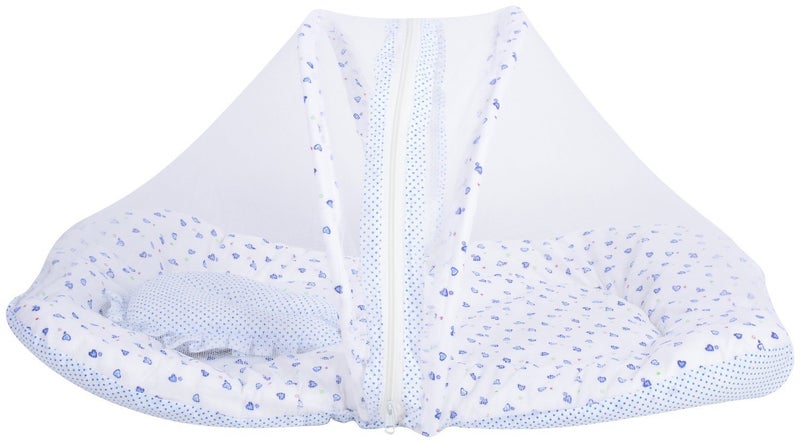 FARETO Blue Mosquito Net Bed Size-(0-9 Months) - Image 3