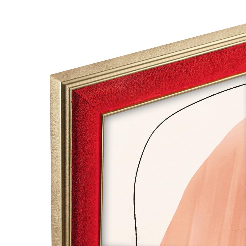 euwazram Arc-Shaped Suede 18x24 Frame - Single Frame, Elegant Red 18 x 24 Poster Frame with Matte Gold Double Border for Artwork, Puzzles, Photos, and Movie Posters - Image 2