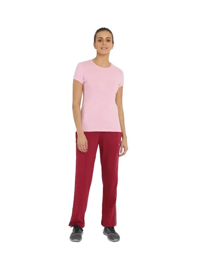 Jockey Pink lady Mel 1515 Women Super Combed Cotton Elastane Stretch Regular Fit Solid Round Neck Half Sleeve T Shirt for Women | Best Price UAE