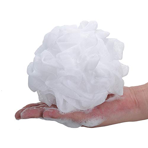 iboodi Bath Sponge Loofah Shower Pouf White Mesh Shower Puff Pack of 6 (35g/pcs) - Image 3