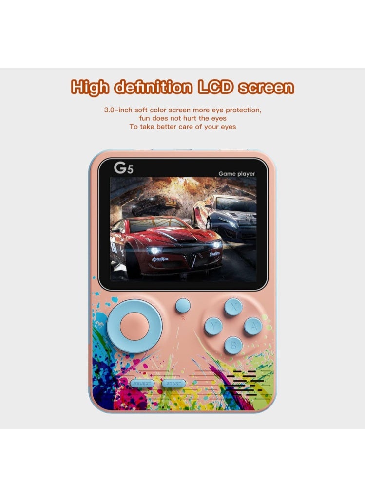 جي5 جهاز ألعاب محمول G5 بشاشة ملونة كاملة مقاس 3.0 بوصة، يضم 500 لعبة كلاسيكية (ريترو) - Image 1