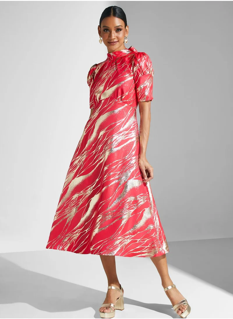Closet London High Neck Shimmer Dress