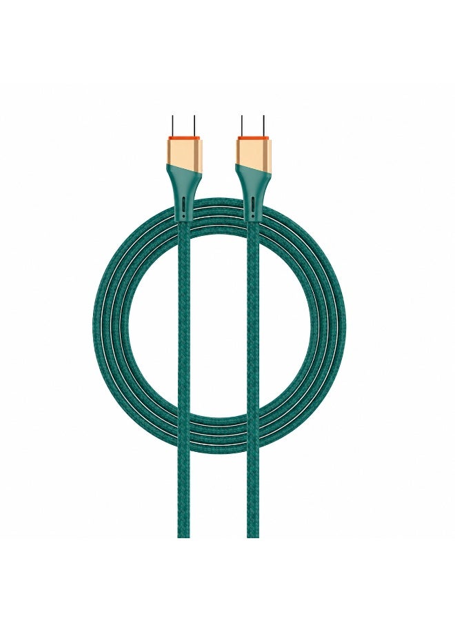 لدنيو كابل LDNIO  USB-C TO USB-C 65W بطول 2 متر كابل شحن سريع 65 وات، متوافق مع PD3.0/QC3.0 وبروتوكولات الشحن السريع الأخرى - اخضر - Image 1