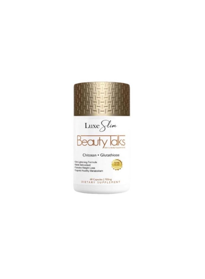 Luxe Slim Beauty Talks Skin & Body Supplements Chitosan + Glutathione 700mg 60 Caps