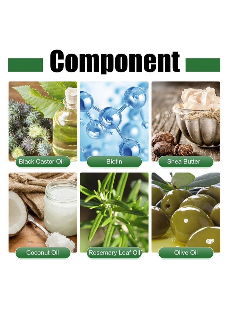 إيلهو بلسم الخروع الأسود 100 مل، بلسم مصنوع من مكونات طبيعية زيت الخروع الأسود وزيت أوراق إكليل الجبل، يصلح الشعر التالف بسبب الصبغة والتجعيد، يرطب فروة الرأس والعناية بالشعر. - Image 3