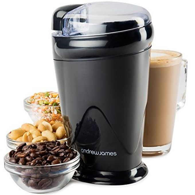 ELECTRIC COFFEE GRINDER SEED BEAN NUTS FINE SPICE GRINDERS BLACK OR RED 70G 150W BLACK