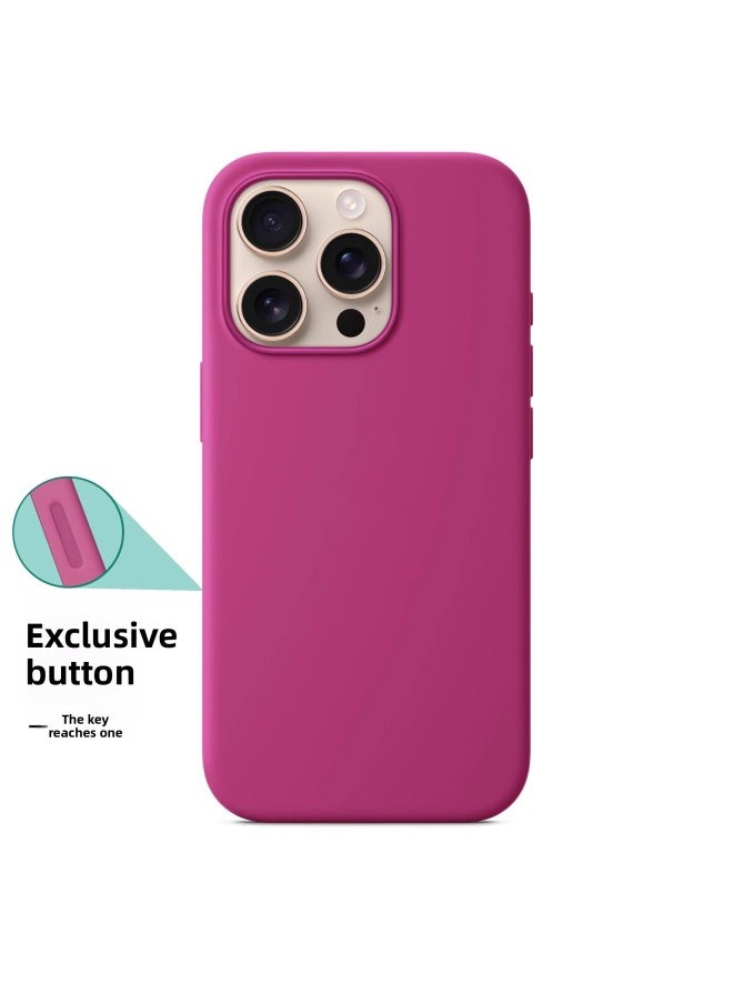 Generic - For Iphone 16 Liquid Silicone Phone Case For Iphone16promax Magnetic Animation 16plus With AI Buttons-Color:Purple Red [with Logo]-Applicable Models:For Iphone16 With Smart Buttons [magnetic Suction + Animation + Original Packaging] - Image 1