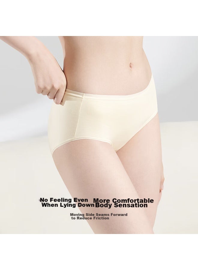 ubras High-Elastic Band Modal Mid-Rise Triangle Panties For Women, Powder Blue + Light Peach Pink + Porcelain Skin Color, Xxl - Image 5