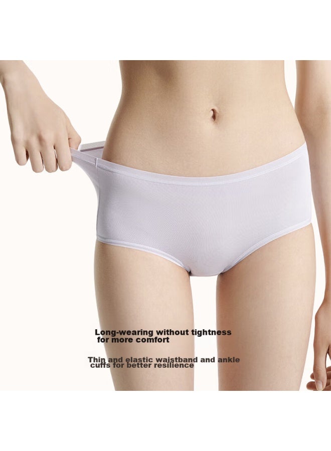ubras High-Elastic Band Modal Mid-Rise Triangle Panties For Women, Powder Blue + Light Peach Pink + Porcelain Skin Color, Xxl - Image 4