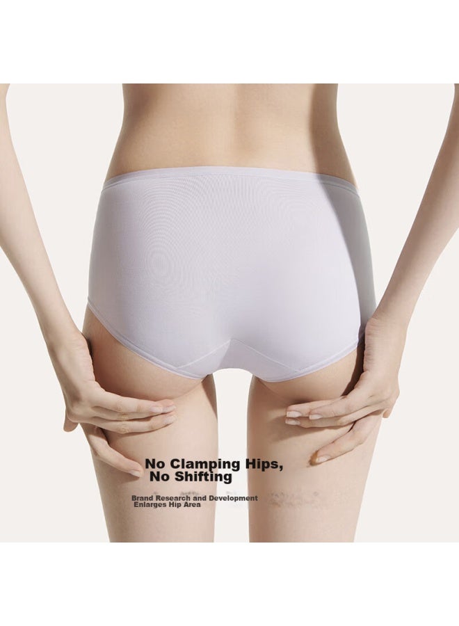 ubras High-Elastic Band Modal Mid-Rise Triangle Panties For Women, Powder Blue + Light Peach Pink + Porcelain Skin Color, Xxl - Image 3