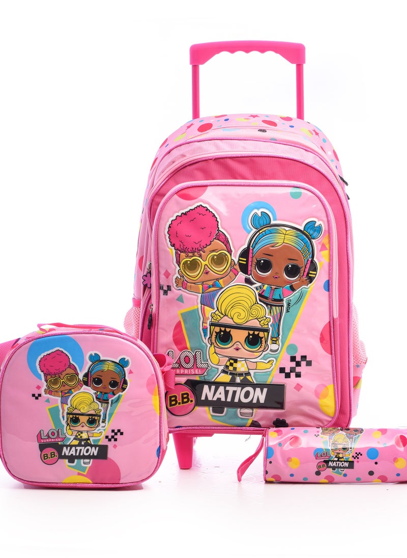 L.O.L. SURPRISE! School Bag - Trolley Bag with Lunch Bag & Pencil Case  - Image 1