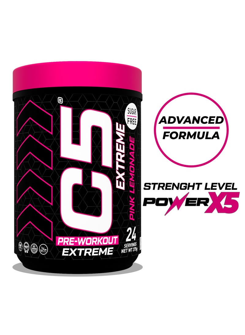C5 Extreme Pre Workout Powder Pink Lemonade - 24 Servings, Sugar Free, Zero Calories, 200mg High Caffeine - Beta Alanine - Citrulline Malate, High-Performance Pre-Workout Booster Supplement - Image 2