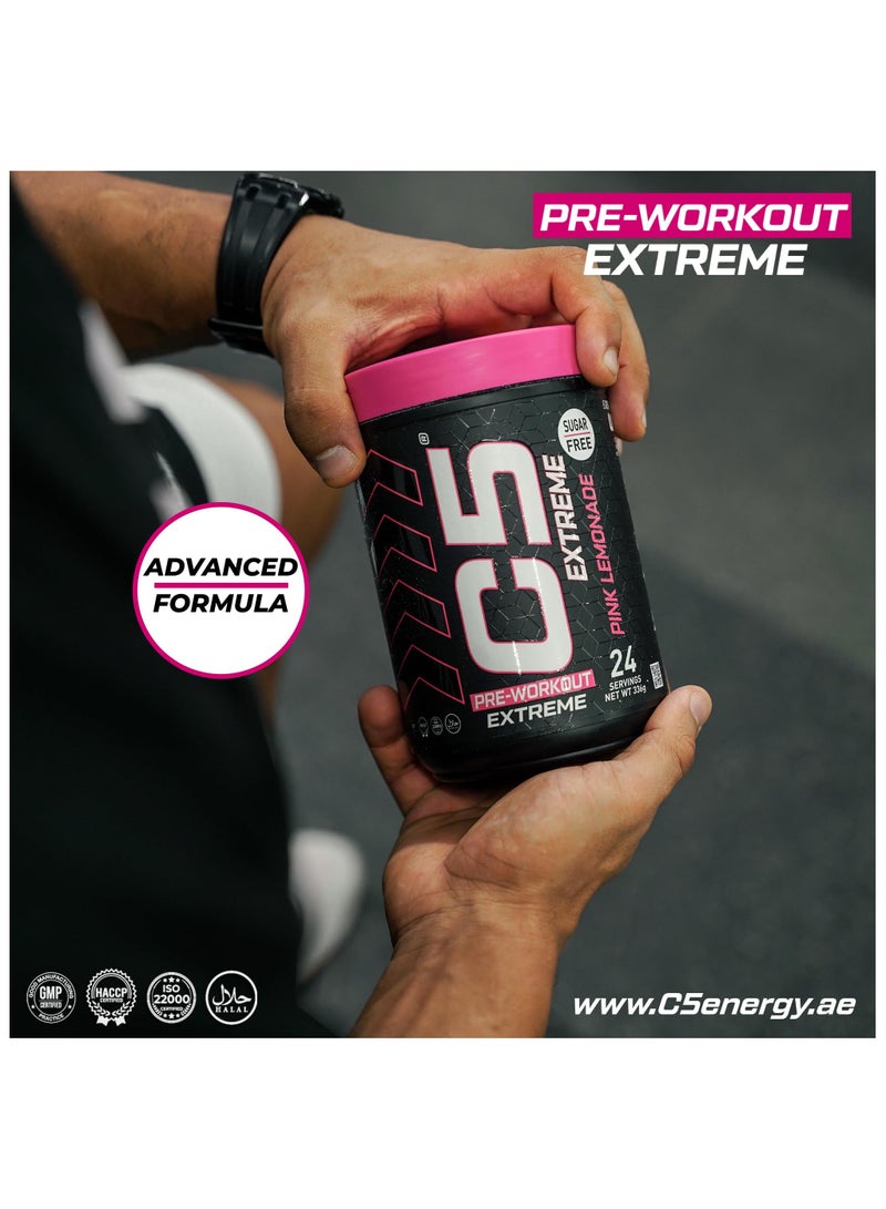 C5 Extreme Pre Workout Powder Pink Lemonade - 24 Servings, Sugar Free, Zero Calories, 200mg High Caffeine - Beta Alanine - Citrulline Malate, High-Performance Pre-Workout Booster Supplement - Image 5