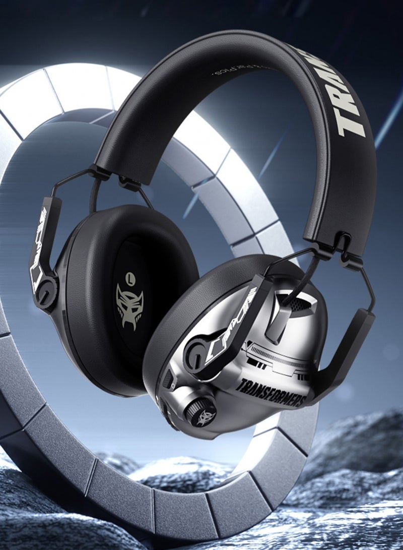 TRANSFORMERS TF-G03 Gaming Wireless Headphone – Foldable Design, Dual Mode, Long Battery Life, Noise-Cancelling Retractable Mic, for PC, PS5, Xbox, and Switch Compatible - Grey - Image 2