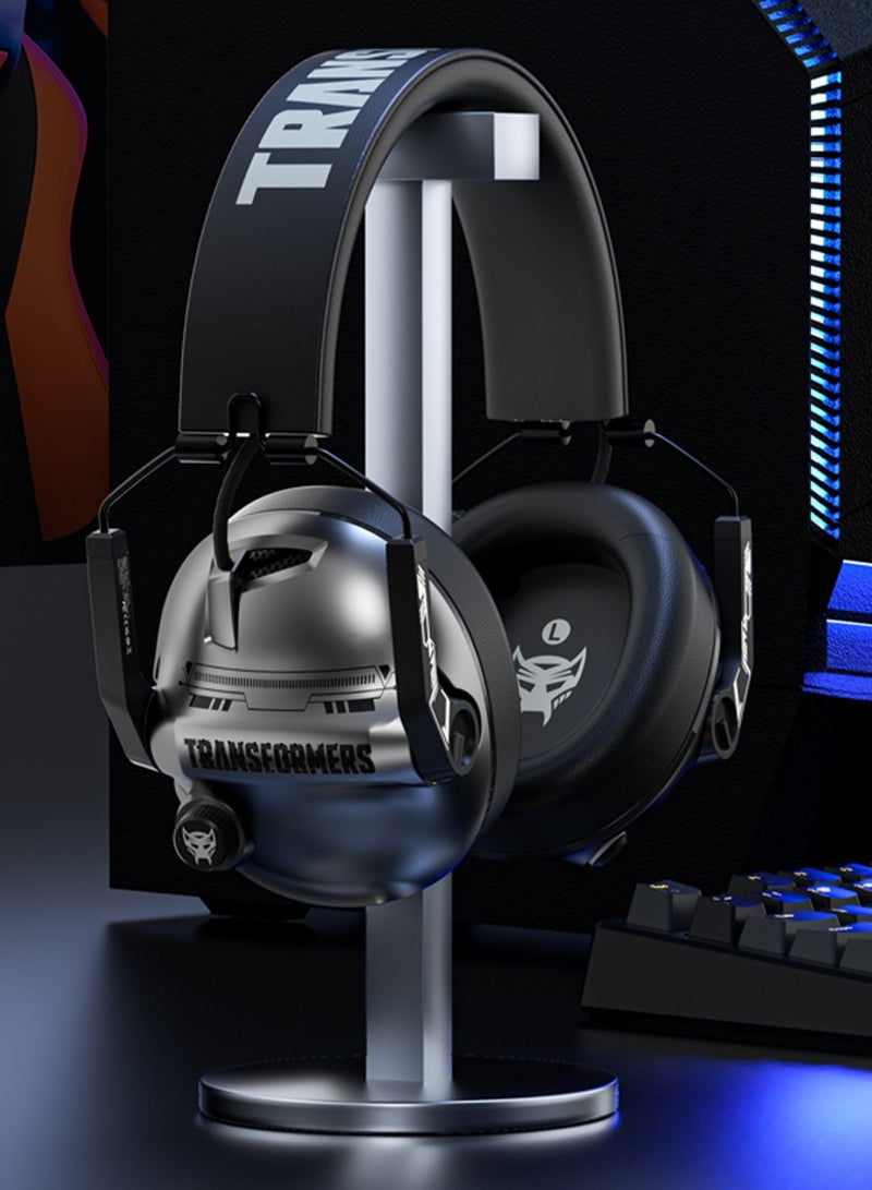 TRANSFORMERS TF-G03 Gaming Wireless Headphone – Foldable Design, Dual Mode, Long Battery Life, Noise-Cancelling Retractable Mic, for PC, PS5, Xbox, and Switch Compatible - Grey - Image 4