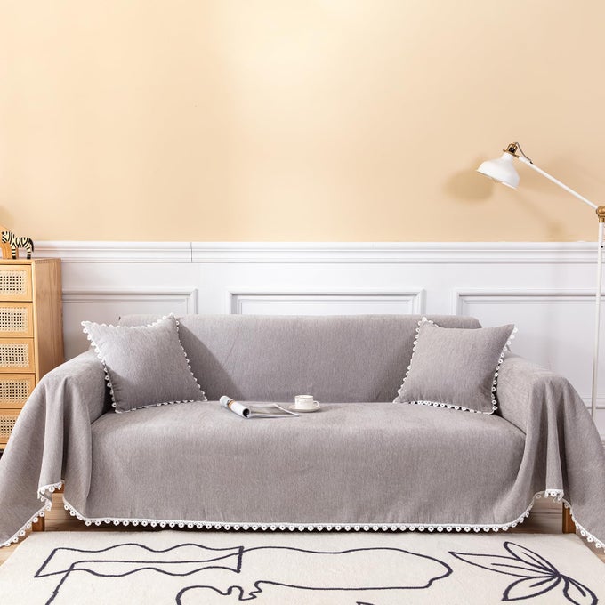 Couch Cover for Dogs Grey Sectional Couch Covers for 2 Cushion Couch Sofa Flower Cute Sofa Covers Machine Washable Easy Install Couch Blanket Cover Slip Covers for SofasCouches 71 X118