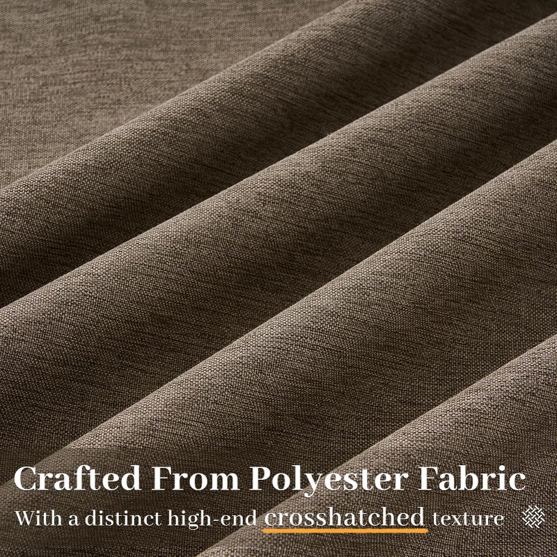 Drapenova Thick Linen Pinch Pleated Sheer Curtains 84 Inches Long 2 Panels Set for Living Room Bedroom,Dark Flax Drapes with Memory Trained Pinch Pleat,Light Filtering Privacy Curtains for Sliding Glass Door - Image 3