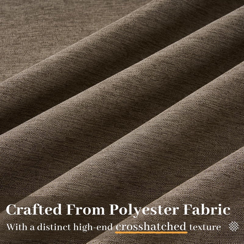 Drapenova Thick Linen Pinch Pleated Sheer Curtains 84 Inches Long 2 Panels Set for Living Room Bedroom,Dark Flax Drapes with Memory Trained Pinch Pleat,Light Filtering Privacy Curtains for Sliding Glass Door - Image 3