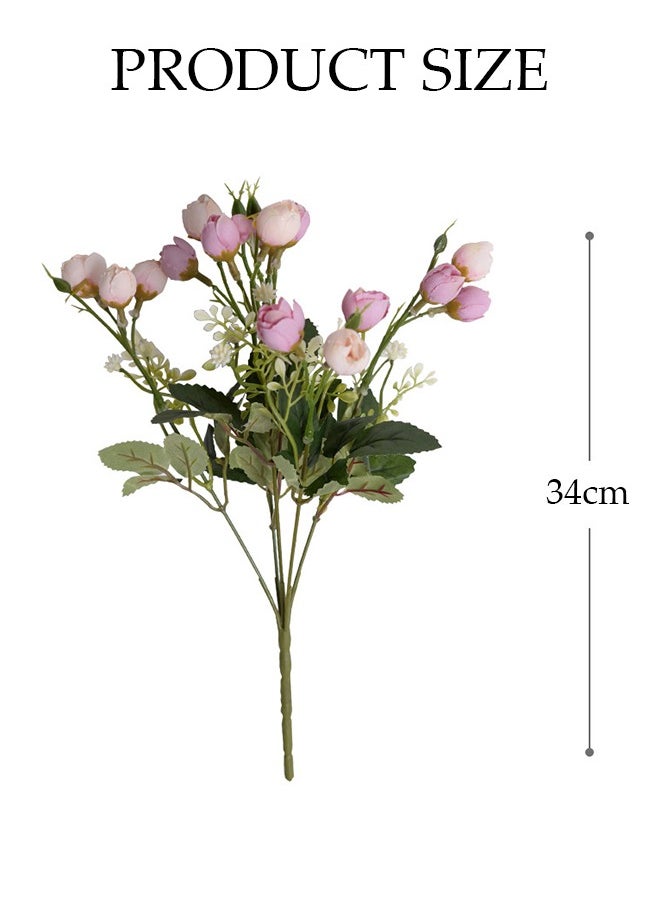 DUNISO 3pcs Artificial Flowers Table Centerpieces Decor Fake Silk Flowers Bouquets Arrangement for Home Room Office Party Table Flowers Decoration Wedding Table Centerpieces  - Image 2