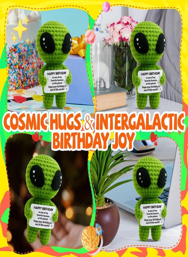 MAMAGIFTREE Birthday Gifts for Man Woman - Handmade Crochet Alien with Inspirational Funny Birthday Card - Small Bday Stuff for Friends, Teens, Coworkers - Image 4